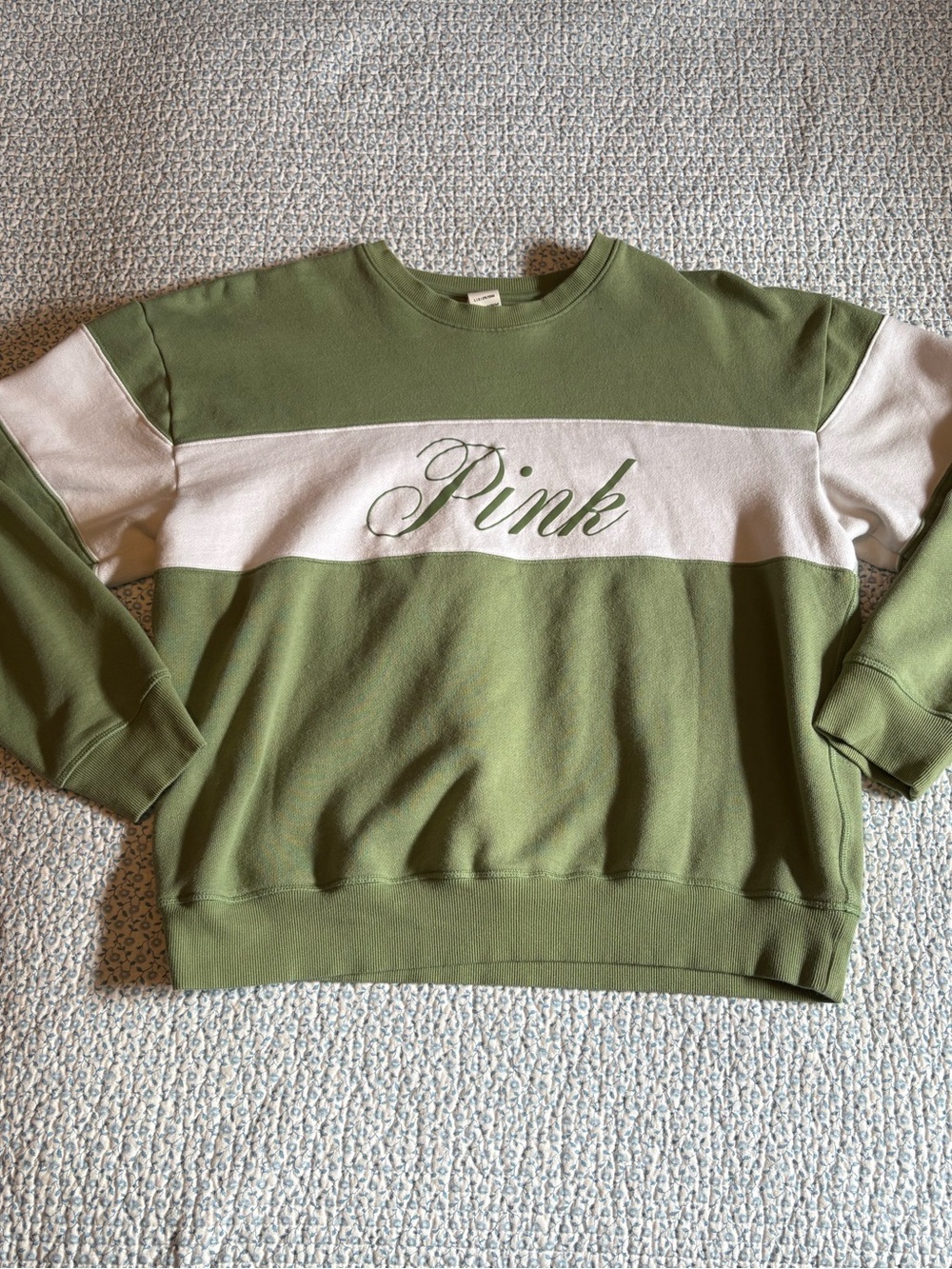 Victoriaโs Secret Pink Crewneck Sweatshirt Green